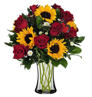 Red Sunset Flower Arrangement Red Sunset Flower Bouquet