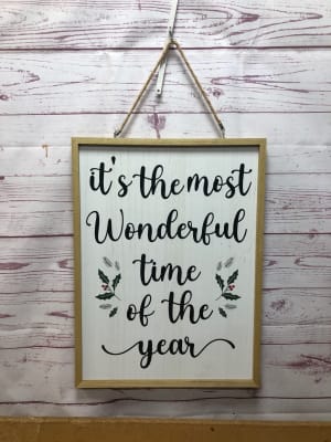 Double-Sided Christmas Wall Sign Flower Bouquet