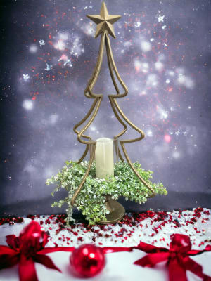 Christmas Tree Candleholder Flower Bouquet