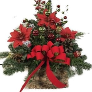 Cemetary Log Flower Bouquet