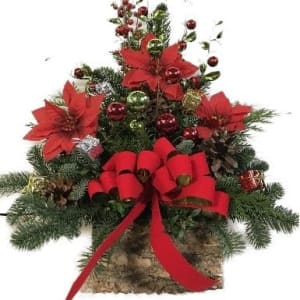 Cemetary Log Flower Bouquet