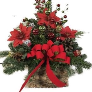 Cemetary Log Flower Bouquet