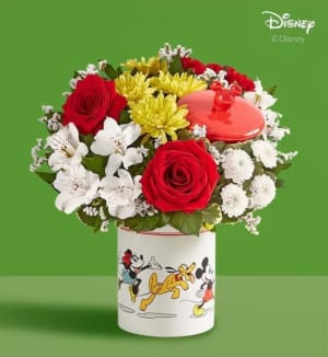 Disney Mickey Mouse & Friends Cookie Jar - Classic Flower Bouquet