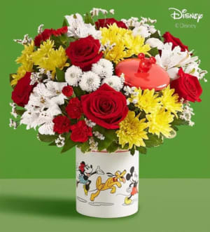 Disney Mickey Mouse & Friends Cookie Jar - Classic Flower Bouquet