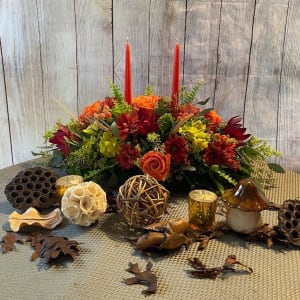 Thanksgiving Long and Low Centerpiece Flower Bouquet