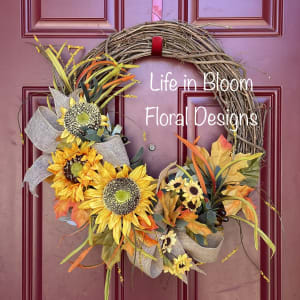 Fall Sunflower Silk Wreath 16" Flower Bouquet