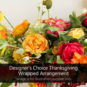 Designer Choice Thanksgiving Wrapped Arrangement Flower Bouquet