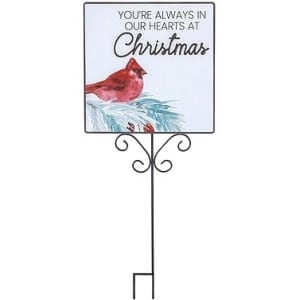 Enamel Painted Metal Cardinal Stakes Flower Arrangement Enamel Painted Metal Cardinal Stakes Flower Bouquet