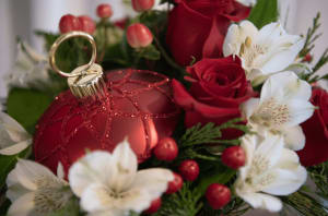 Jingle Bell Ornament Elegance Flower Bouquet