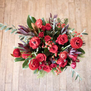 Merry Crimson Blossoms Flower Bouquet