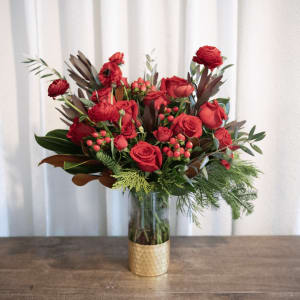 Merry Crimson Blossoms Flower Bouquet