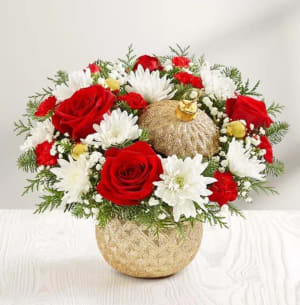 Sparkling Holiday Ornament Flower Bouquet