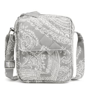 Small Crossbody - Cloud Gray Paisley Flower Bouquet