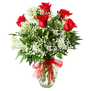 1/2 Doz Red Roses Flower Bouquet