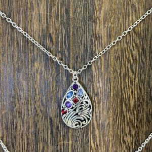 MulitColored Teardrop Necklace Flower Bouquet