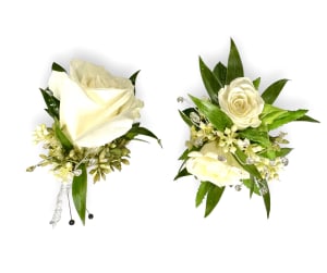 Pure Love (for Daddy Daughter Dance) Wrist Corsage and Boutonniere Set Flower Bouquet