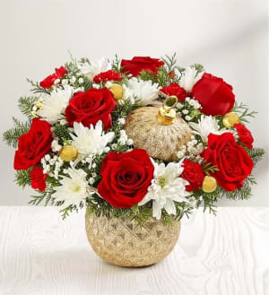 Sparkling Holiday Ornament Flower Bouquet