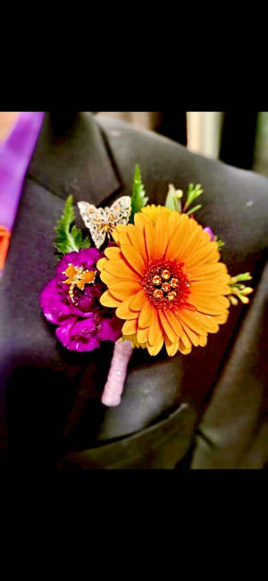 Neon Nectar Boutonniere Flower Bouquet