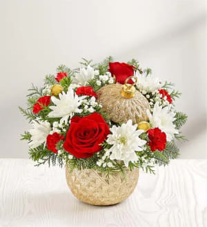 Sparkling Holiday Orament Flower Bouquet