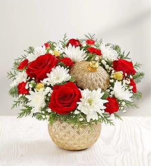 Sparkling Holiday Orament Flower Bouquet