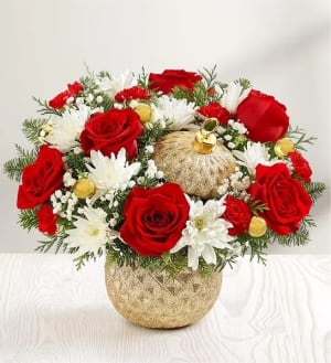 Sparkling Holiday Orament Flower Bouquet