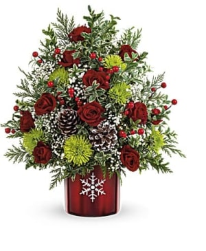 Teleflora's Festive Snowflake Tree Flower Bouquet