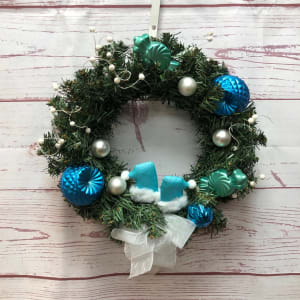 Blue Christmas Wreath Flower Bouquet