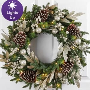 Winter Splendor Metallic Wreath-24" Flower Bouquet