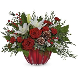 Vibrant Christmas Centerpiece Flower Bouquet