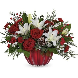 Vibrant Christmas Centerpiece Flower Bouquet