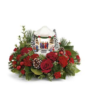 Thomas Kinkade's Sweet Sounds Of Christmas Flower Bouquet