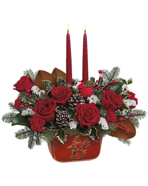 Teleflora's Christmas Classic Centerpiece Flower Bouquet