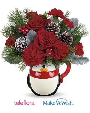 Teleflora's Send A Hug® North Pole Penguin Flower Bouquet