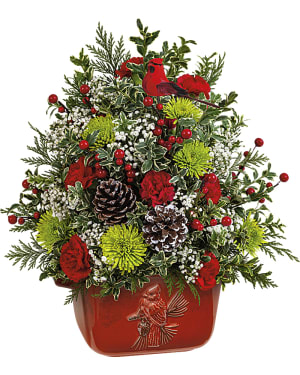 Teleflora's Cardinal Heirloom Tree Flower Bouquet