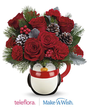 Teleflora's Send A Hug® North Pole Penguin Flower Bouquet