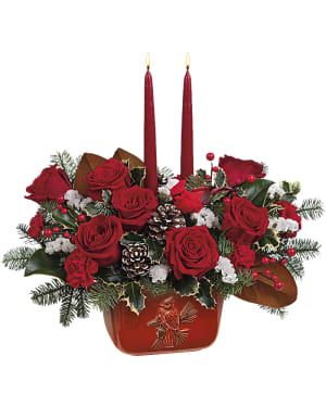 Teleflora's Christmas Classic Centerpiece Flower Bouquet