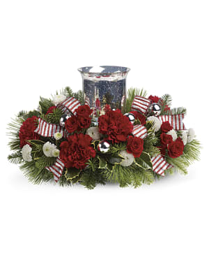 Teleflora's Holly Jolly Centerpiece Flower Bouquet