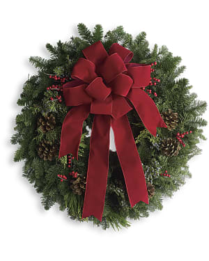 Classic Holiday Wreath Flower Bouquet