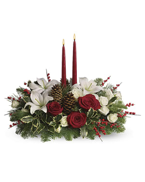 Christmas Wishes Centerpiece Flower Bouquet
