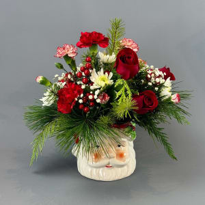 Jolly Santa Christmas by Rathbone's Flair Flowers Flower Bouquet