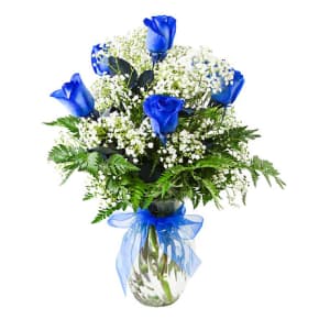 1/2 Doz Blue Roses Flower Bouquet