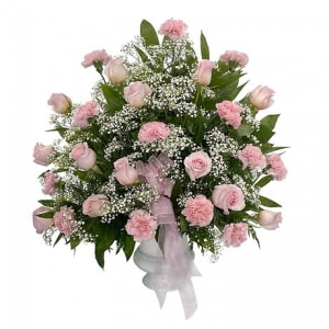 Deepest Sympathy in Pink Flower Bouquet