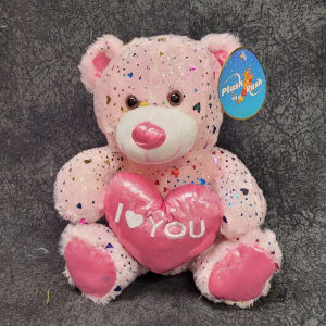 GAPV3126PK - HEART CONFETTI BEAR PINK Flower Bouquet