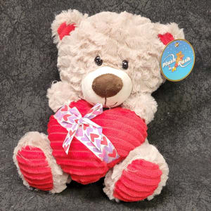 GAPV3110BG - GIFT HEART TEDDY BEAR BEIGE Flower Bouquet