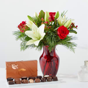 Evergreen Delight Bouquet and Chocolate Gift Set Flower Bouquet