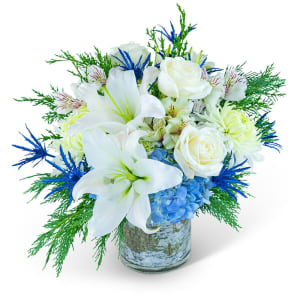 Snowy Blue Frost Flower Bouquet