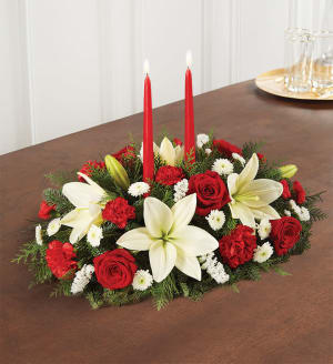 Traditional Christmas Centerpiece Flower Bouquet