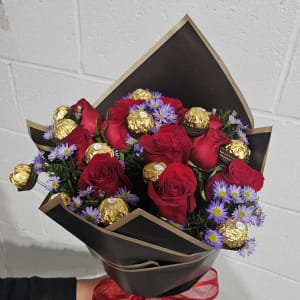 Ferrero Rocher Wrapped Rose Bouquet Flower Bouquet