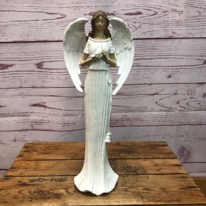 Tall Angel with Dove Flower Bouquet