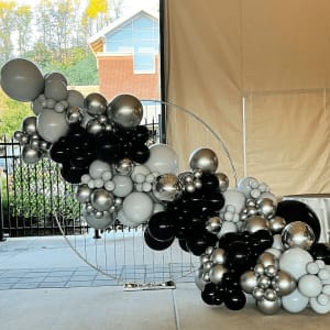 Beyond Bars Backdrop - Silver Flower Bouquet